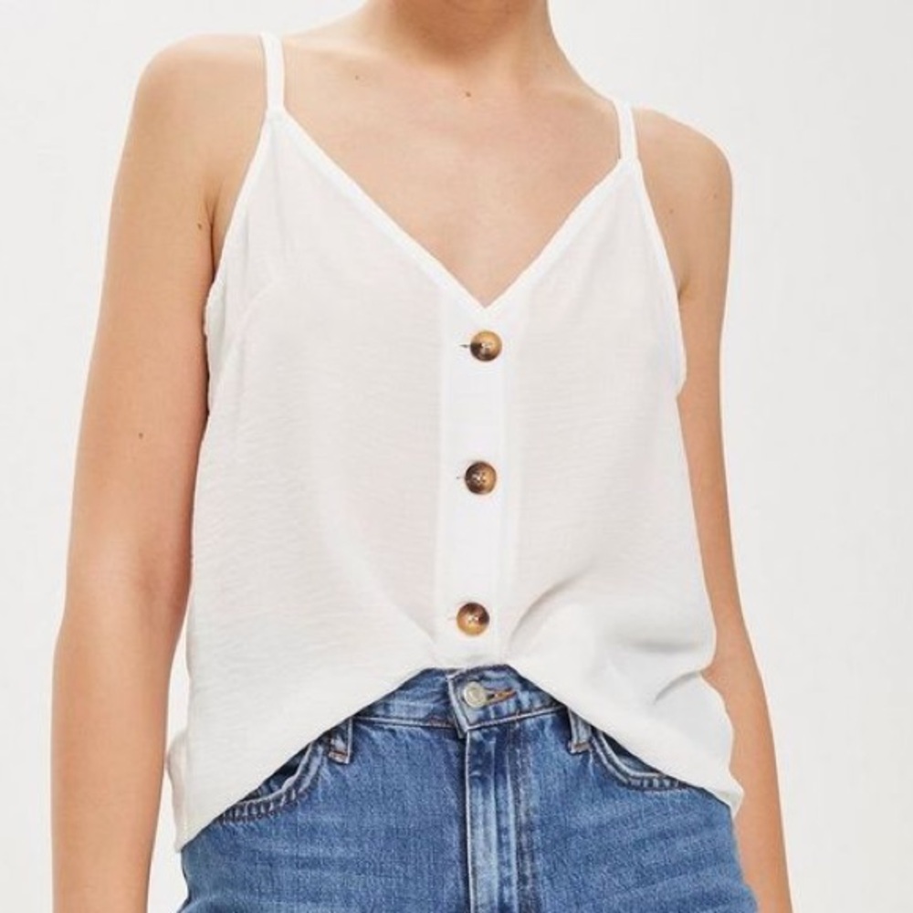 TOPSHOP Button Front Camisole Tank